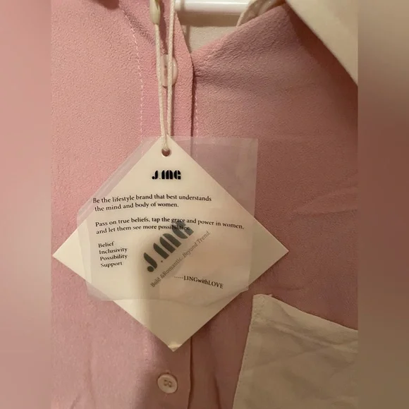 Cute abstract pink and cream button up S, last chance-donating 9/15 - Picture 2 of 4